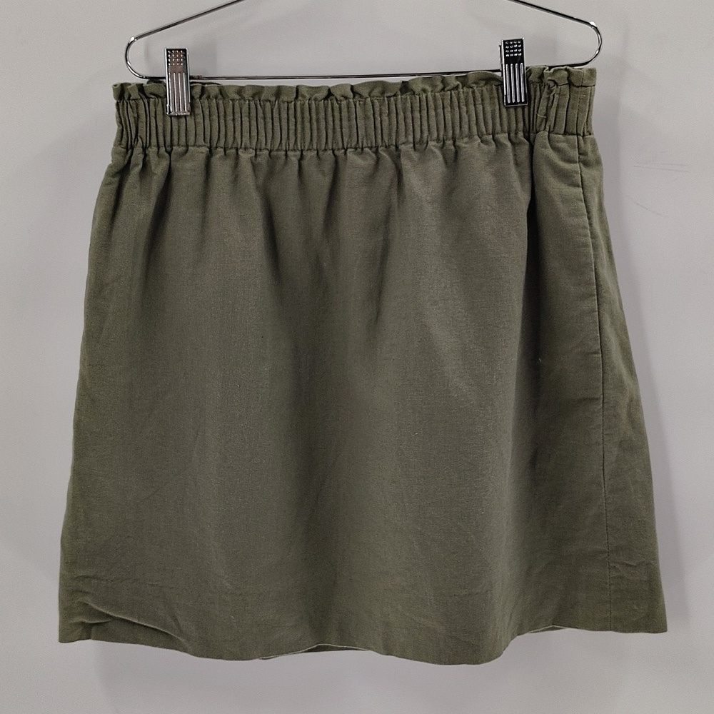 J. Crew Factory Green Skirt Linen Blend Size 10